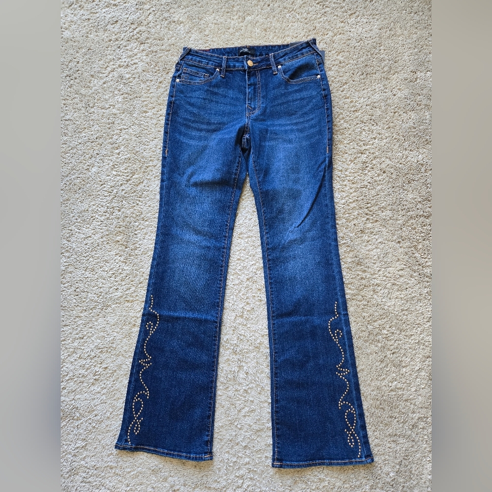 True Religion Becca Stud Bootcut Jeans Womens 30 Medium Wash Blue